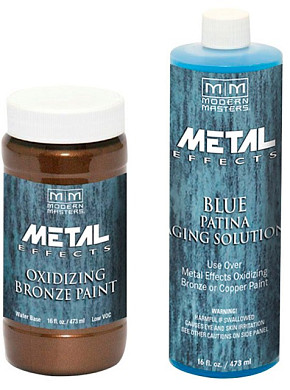Декоративная краска Modern Masters Metal Effects Bronze Paint эффект голубой патины
