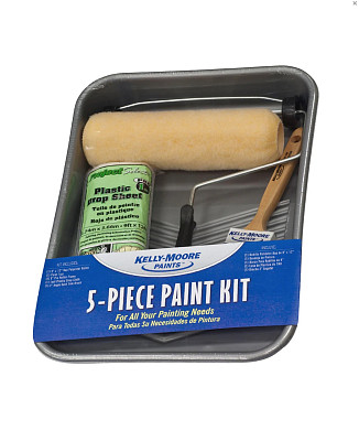 Kelly-Moore 5-Piece Paint Brush / Roller Tray Kit